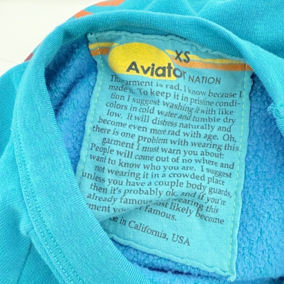 Aviator Nation Teal Blue VENICE CA Pullover Sweatshirt & Jogger Set - Picture 10 of 12